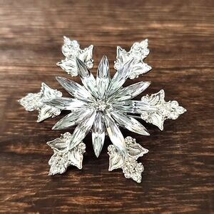 Snowflake Brooch Loaded with  Simulated diamonds